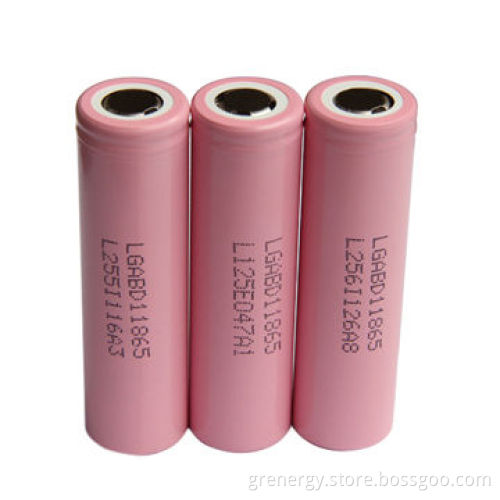LG brand 18650 li-ion battery cell, 3.7V 3000mAh, high/flat top available, PCM preferrable